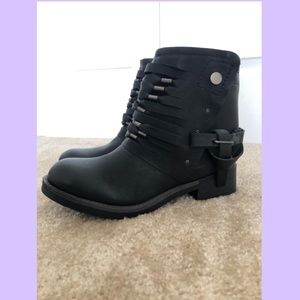 NWOT Black Moto Grunge Combat Boots w/ Chunky Heel